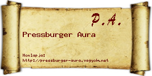 Pressburger Aura névjegykártya